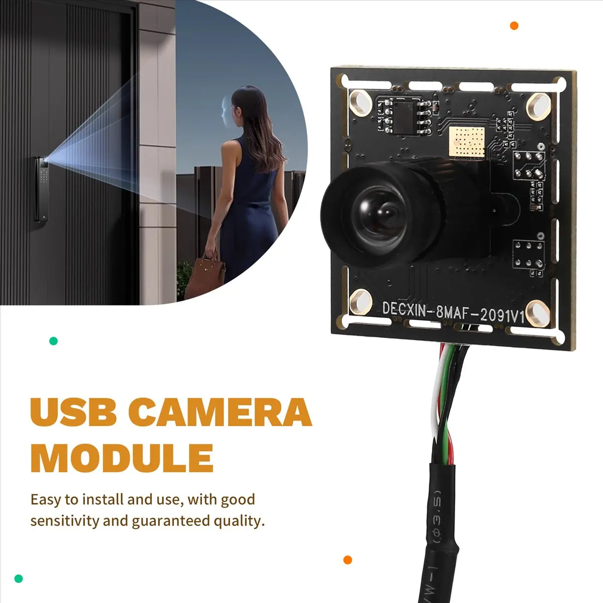 A49T 78Degree USB Camera Module 8 Million Fixed Focus HD Industrial Camera Driver Free IMX179 Camera Module with 1M USB Cable