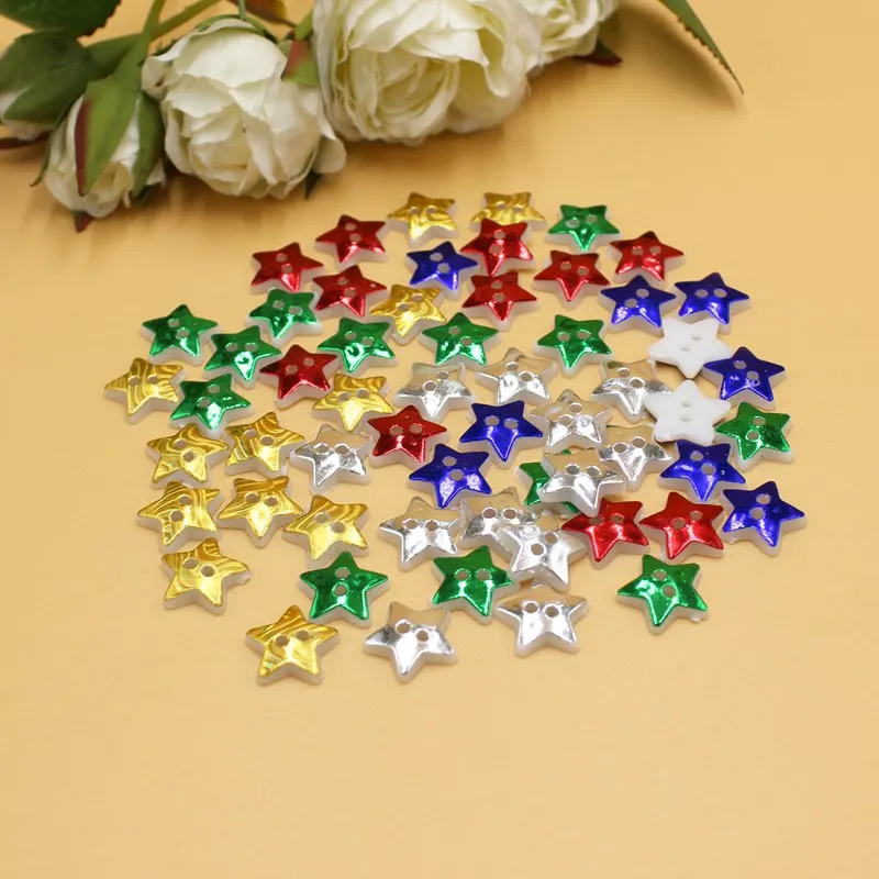 Botones con forma de estrella de Navidad, manualidades, decoración de álbumes de recortes, 100 unids/lote, 13mm