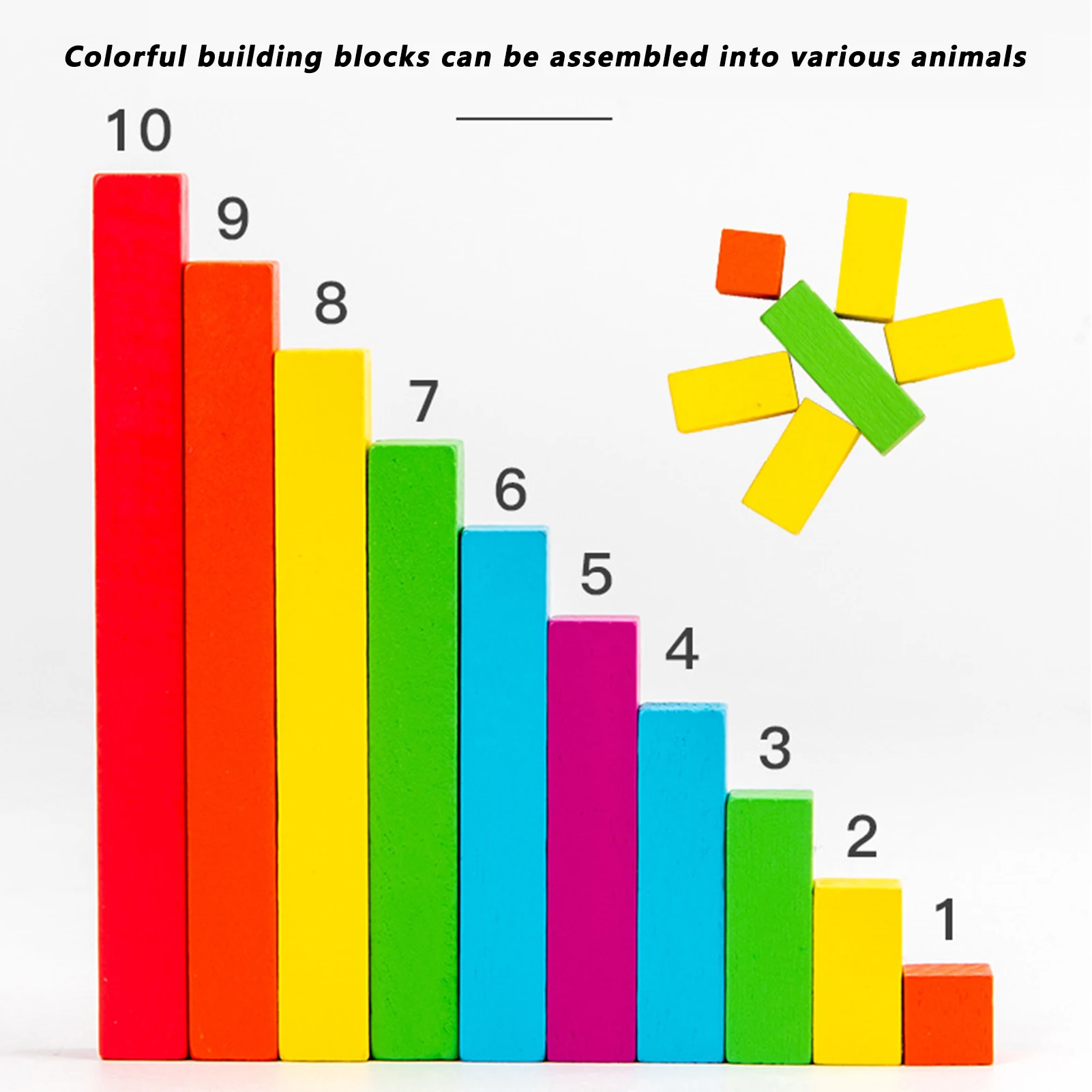 Décennie s arc-en-ciel en bois pour l'éducation précoce des enfants, jouets d'éveil intellectuel, aides mathématiques fuchsia, 3 ans et plus