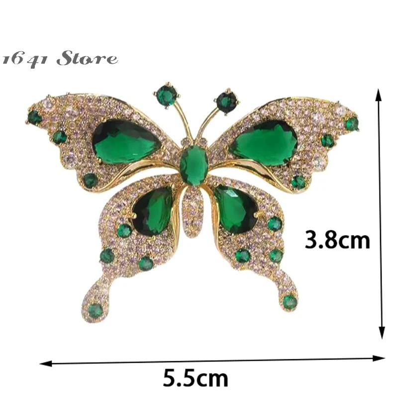 （NEW）Opulent Rhinestone Butterfly Brooches; Classic Insect Lapel Pins for Women; Ideal Jewelry Gift for Banquets and Parties