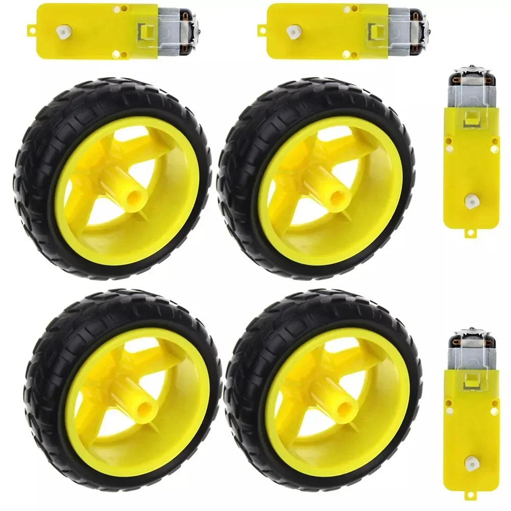 

2Pcs Smart Robot Car Plastic Tire Tyre Wheel W/ DC 6V Gear Motor Set For Arduino Industrial Automation Motors Drives Robot Parts