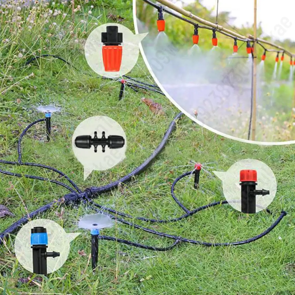 200FT Garden Drip Irrigation System Kit Automatic Garden Yard Plant Watering System with 1/2In Hose 1/4in Distribution Tubing