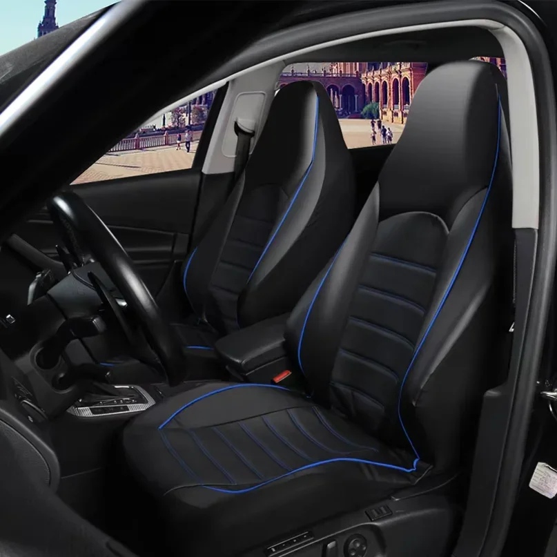 Fundas  Asiento  Coche  Cuero Sintético, Juego Completo, Compatibles con Bolsas  Aire y Asientos Divididos, Fundas Unive