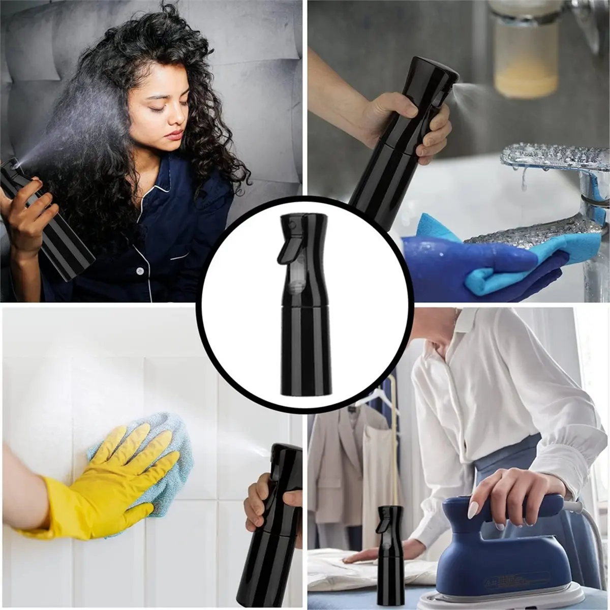 Light Weight High Pressure Bottles Refillable Bottle Continuou Mist Watering Barber Water Plant Mist Bottle Black