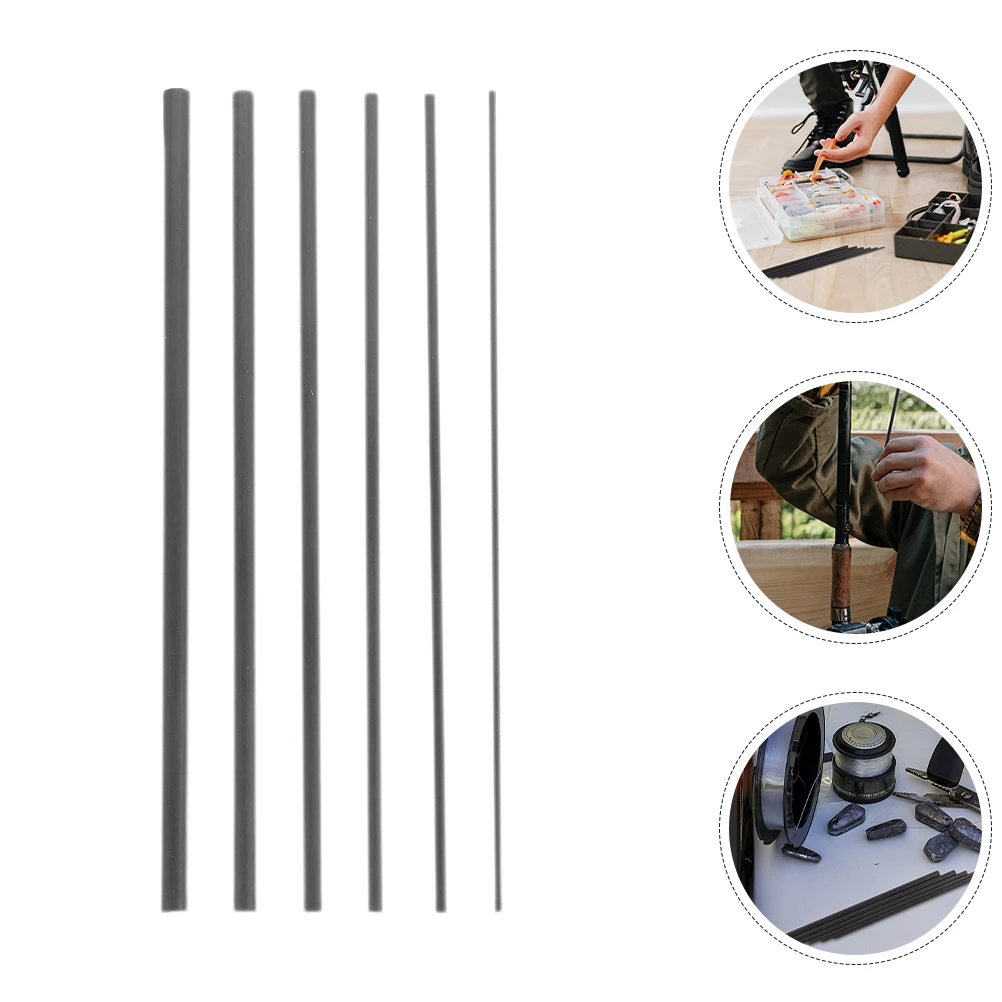 

6pcs Carbon Rod Repair Kit 4mm 4 5mm 5 5mm 6mm 6 3mm Solid Stick Fishing Pole Connector Rod Accessories