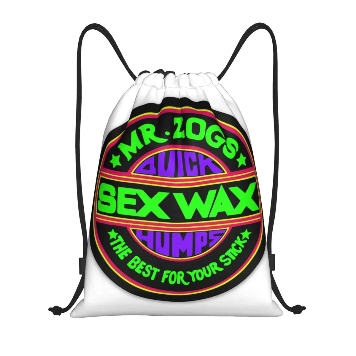 Sex Wax Logo Mr Zogs Drawstring Backpack Sports Gym Bag for Women Men Shopping Sackpack