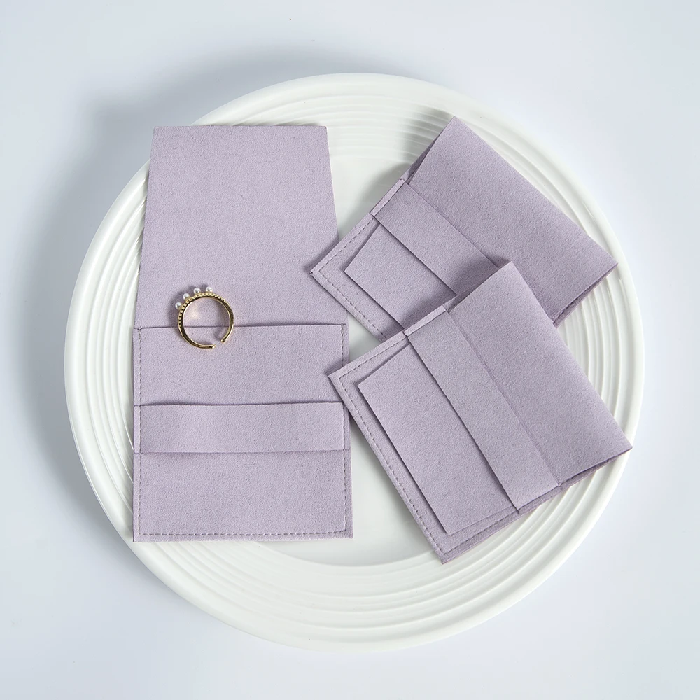 10Pcs Lightweight Microfiber Envelope Storage Pouches with Band Eco-Friendly Jewelry Bags for All Small Jewelry for Daily  Use