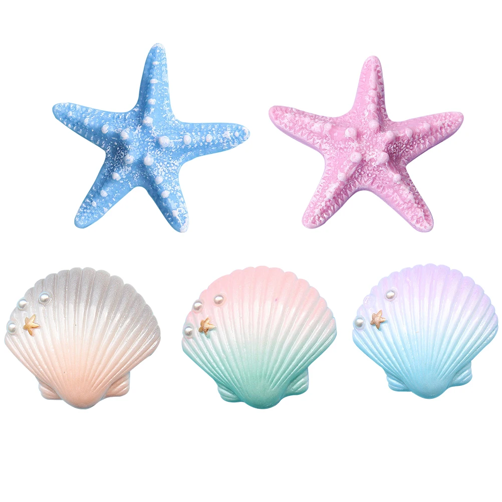 

5pcs Simulated Shell Accessories DIY Material Phone Case Fridge Decor Resin Craft Jewelry Kits Photoshoot Props