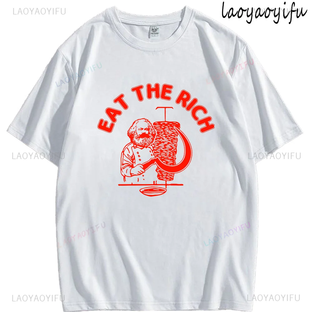 Funny T Shirt Men Eat The Rich Sickle Kebab Print Tops Men Clothing Humor Classic Graphic T Shirts Ropa Hombre Streetwear