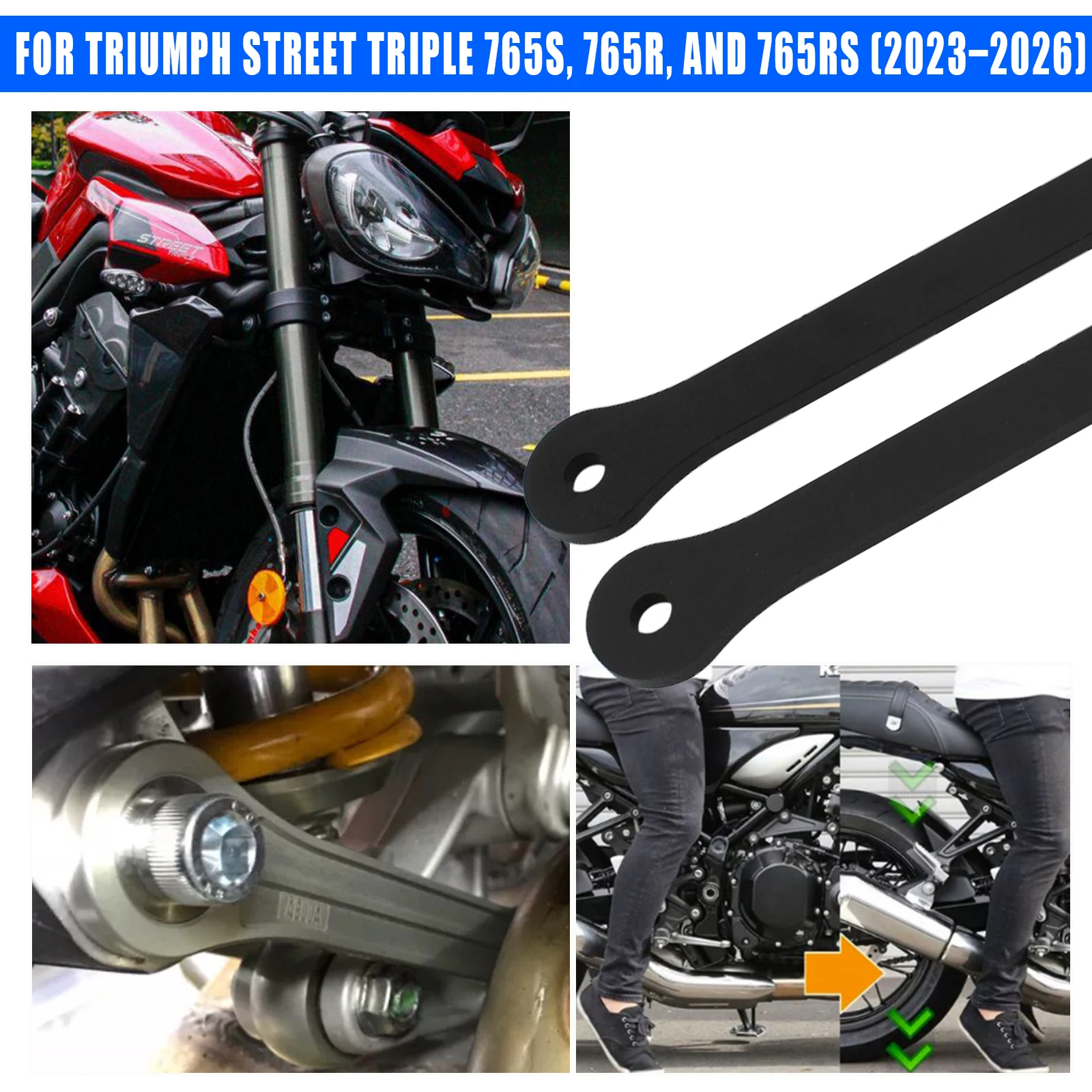 Motorcycle Accessories Rear Lowering kit Dog Bones Linkage For Triumph Street Triple 765S 765R 765RS 2023 2024 2025 2026