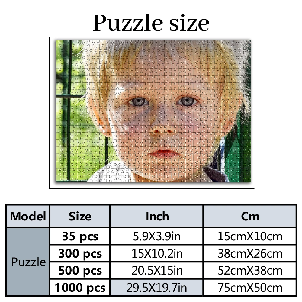35/300/500/1000pcs Personalized Custom Photo Puzzle wedding photos Customize Pet Day Pet Lovers' Birthday Gifts