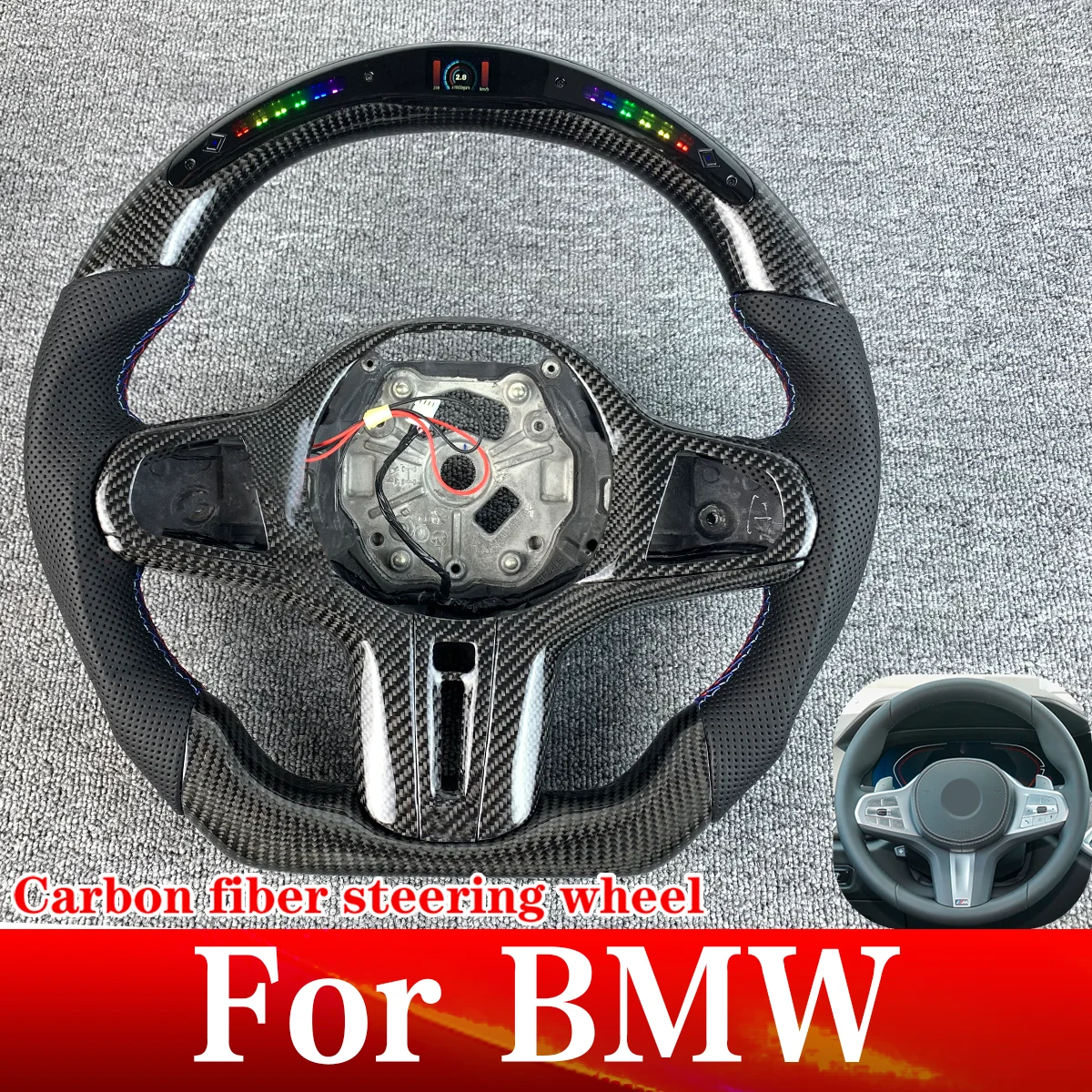 

For BMW M-Sport G01 G02 G06 G14 G15 G16 G29 G20 G30 G34 G32 G42 G80 G82 G83 G87 LED Display Custom Carbon Fiber Steering Wheel