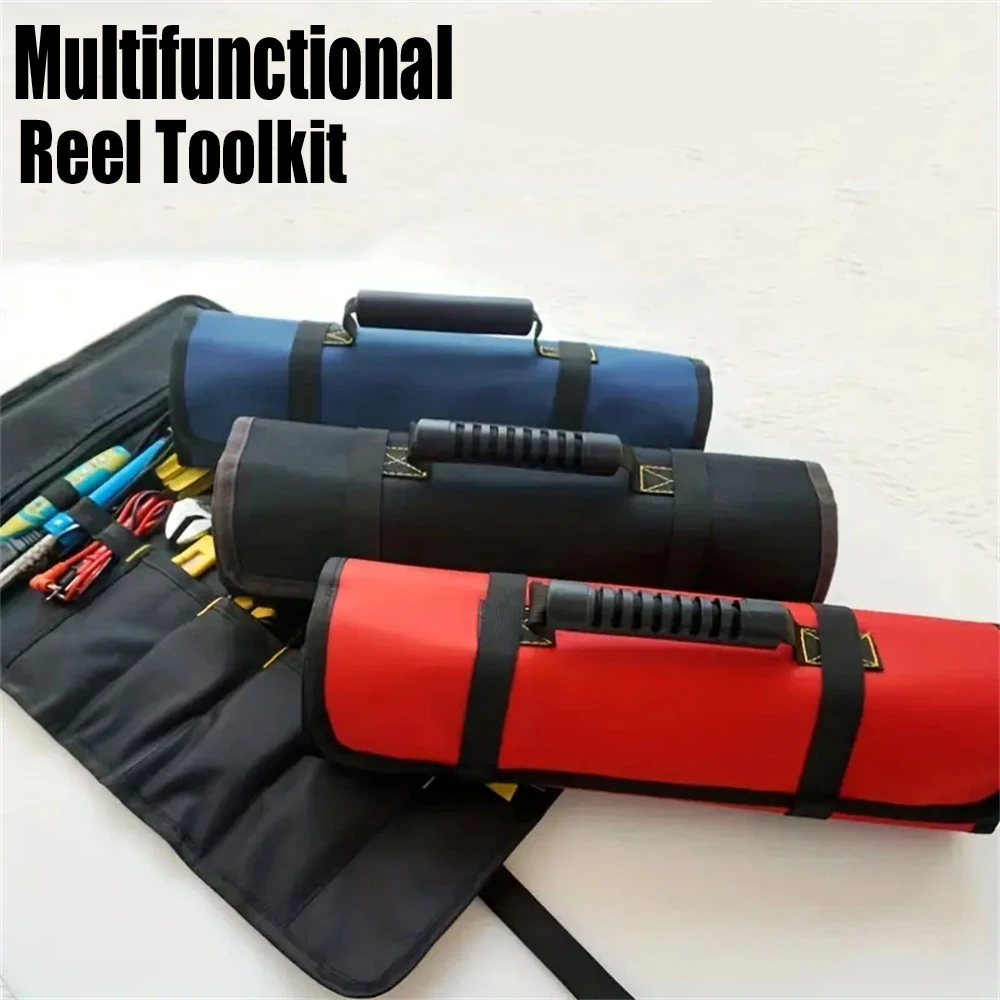 1PC Tool Roll Bag Heavy Duty Roll Up Tool Bag Wrench Roll Multipurpose Tool Organizer Bag for Electrician Folding Tool Bag