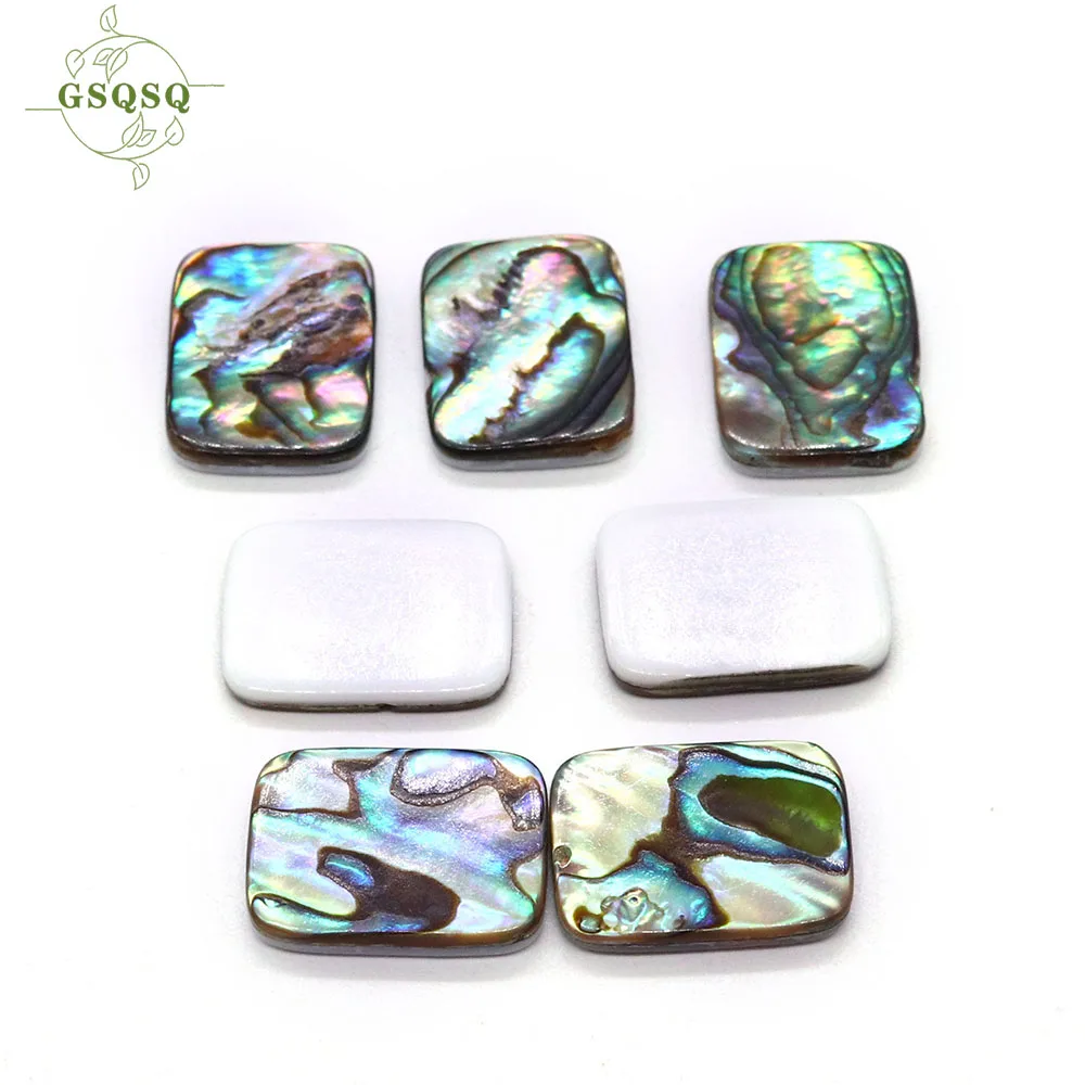 Natural Abalone Shell Ring with Rectangular Non Porous Beads for Exquisite Charm DIY Elegant Women's Ring Necklace Earrings