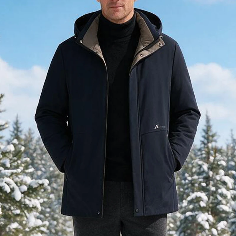 New Winter Parkas Men's Winter Jacket Hooded Windbreak Winter Coats Removable Hood Thermal Heavy Coats for Men Winter Jackets