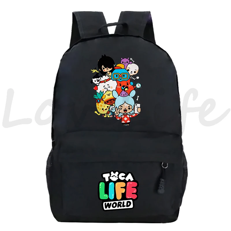 New Toca Life World Schoolbag Cute Cartoon School Bags Boys Girls Daily Bookbag Simple Kawaii Backpack for Mochlia