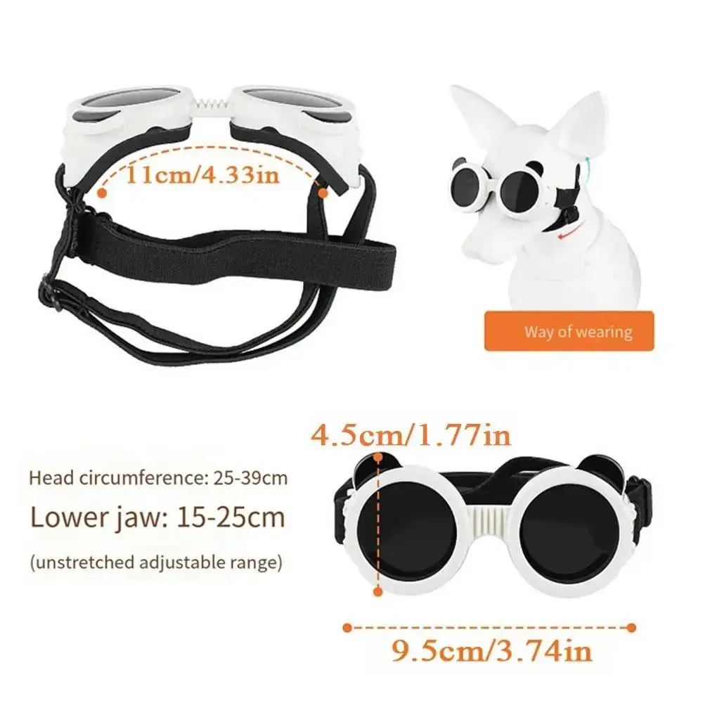 Dog Eye Wear Anti UV Pet Goggles Adjustable Windproof Rope Cat Dog Glasses Round Cool Dog Sun Eyewears Outdoor - view 6