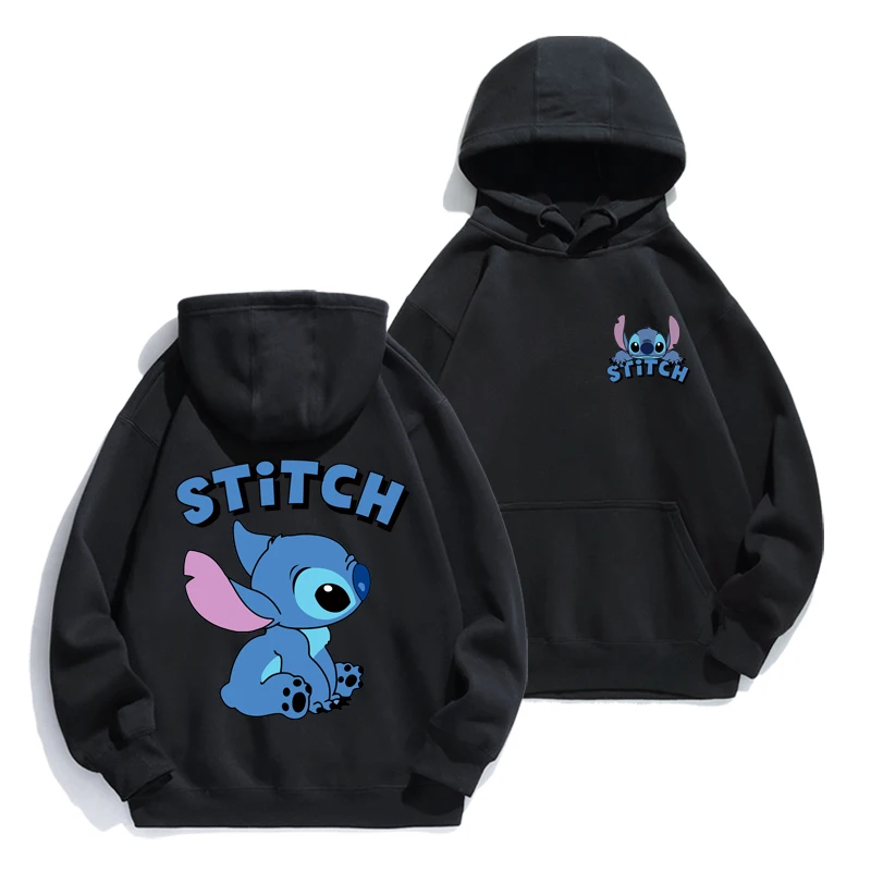 Stitch Hoodie Autumn/Winter Hoodie European and American Cartoon Anime Hoodie Loose Clothes Couple\'s Hoodie Coat