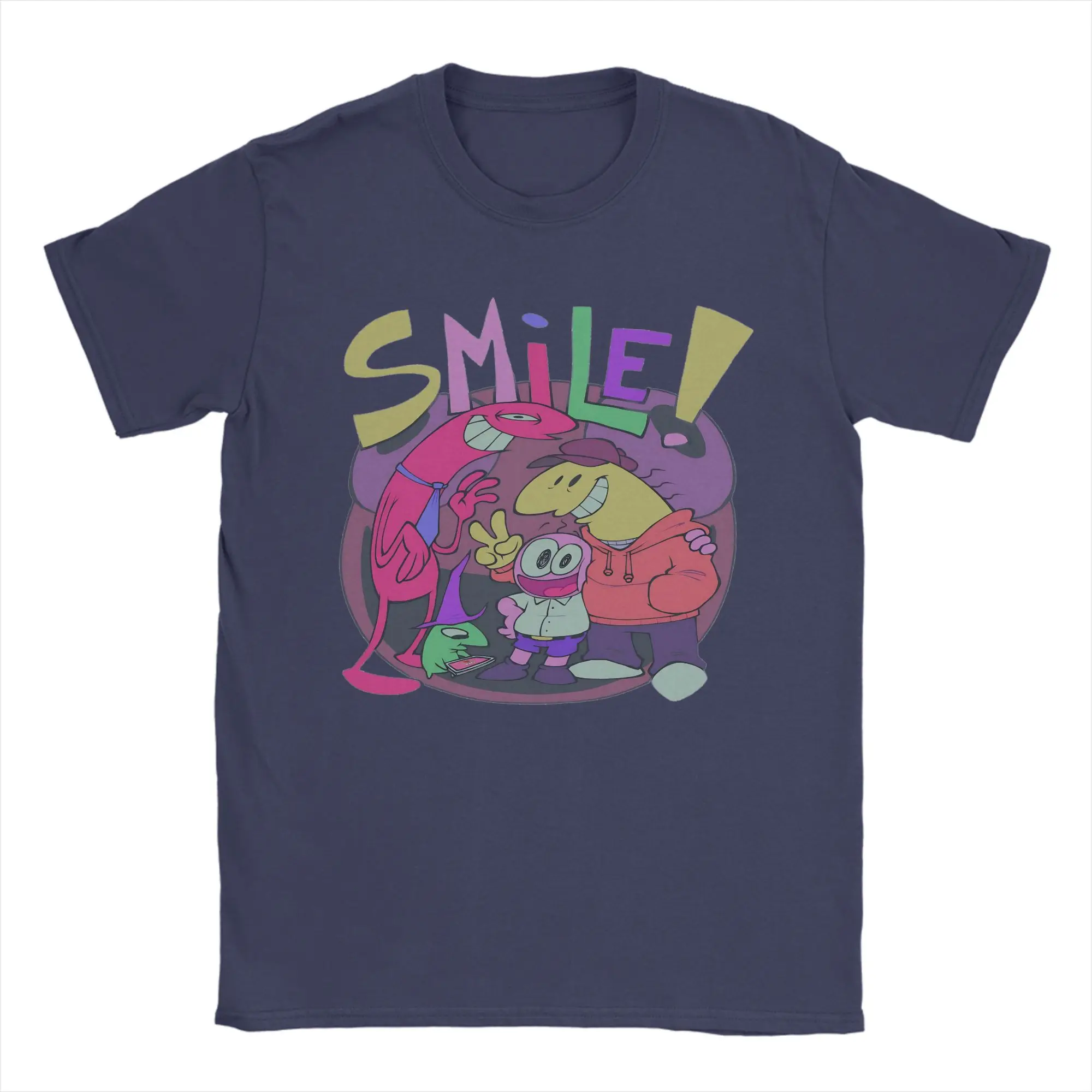 Men Women T-Shirt Smiling Friends Cotton Tee Shirt Short Sleeve Charlie Pim Allan Glep Smile T Shirt Crew Neck Clothing Summer