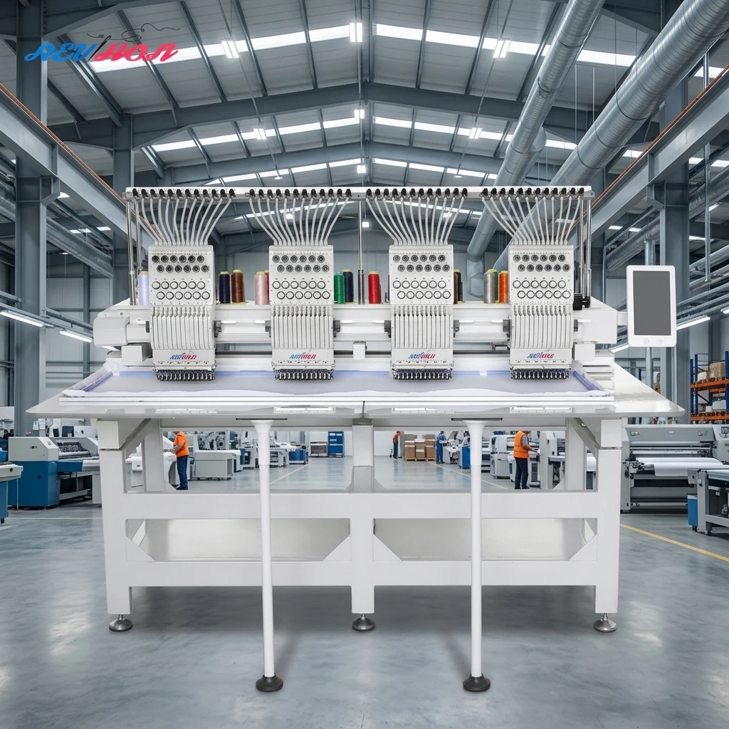 REVHON All in One 4 Head Computerized Automatic Cap Embroidery Machine New Home Retail Use Bearing Gear for Garment Accessories