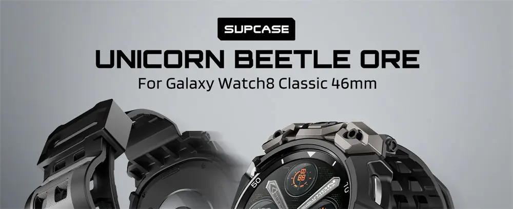 SUPCASE For Samsung Galaxy Watch 8 Classic Case 46mm 2025 UB Ore Robuste Sportuhr-Hülle mit Armband & 2 Stück Displayschutzfolie – Detail 1