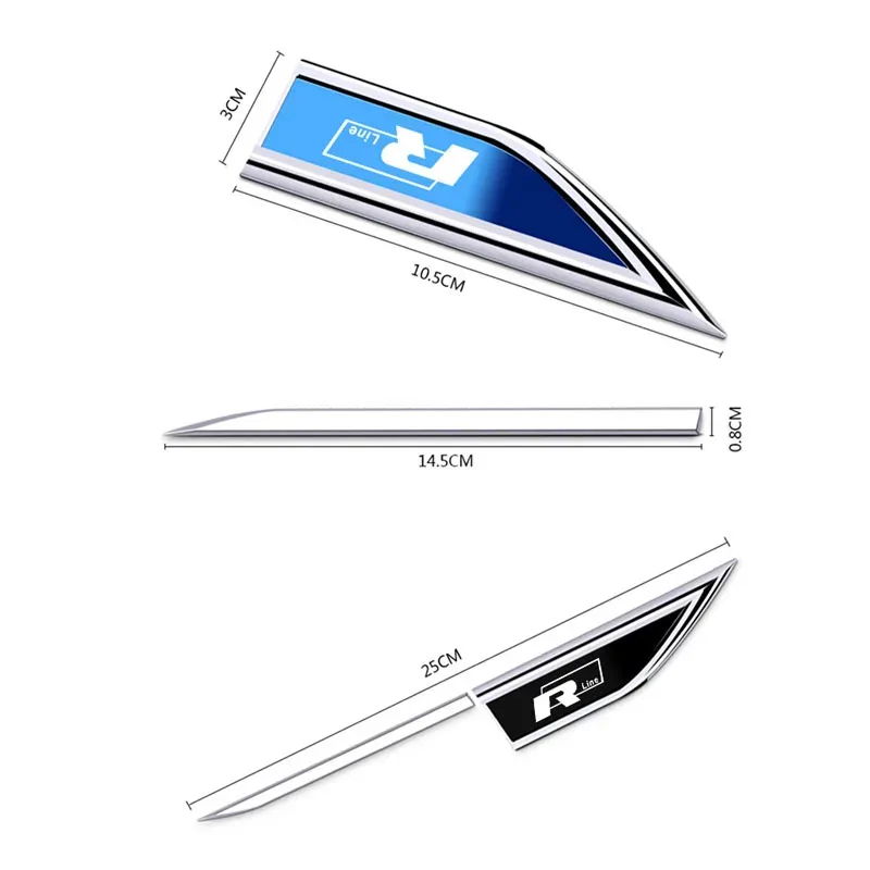 2Pcs Stainless Steel Car Door Sticker Decals Metal Badge Decoration Accessories For Volkswagen Rline T-Cross Arteon Magotan Polo - Image 6