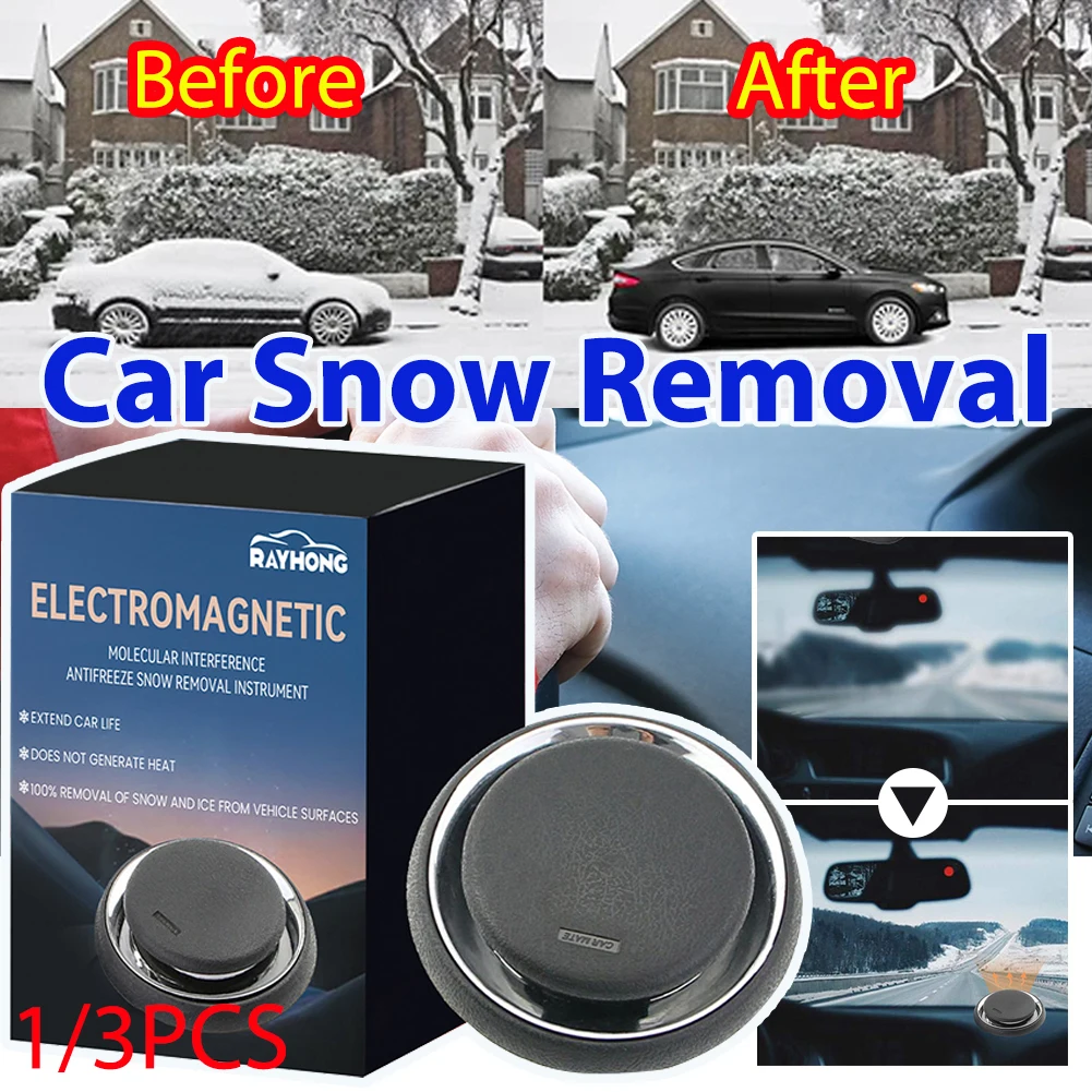 1/3pcs Car Snow Removal,Car Antifreeze Ornament Electromagnetic Molecular for Windshield Truck Convertible Auto Travel Tools