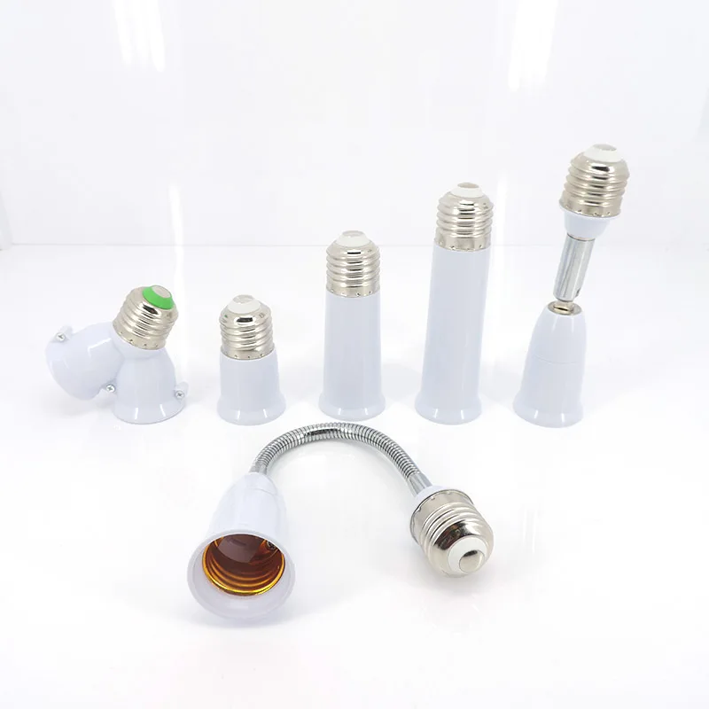 E27 To E27 Lamp Base Converter Lamp Holder Extender 2 E27 Lamp Socket Adapter Flame Retardant For LED Bulb