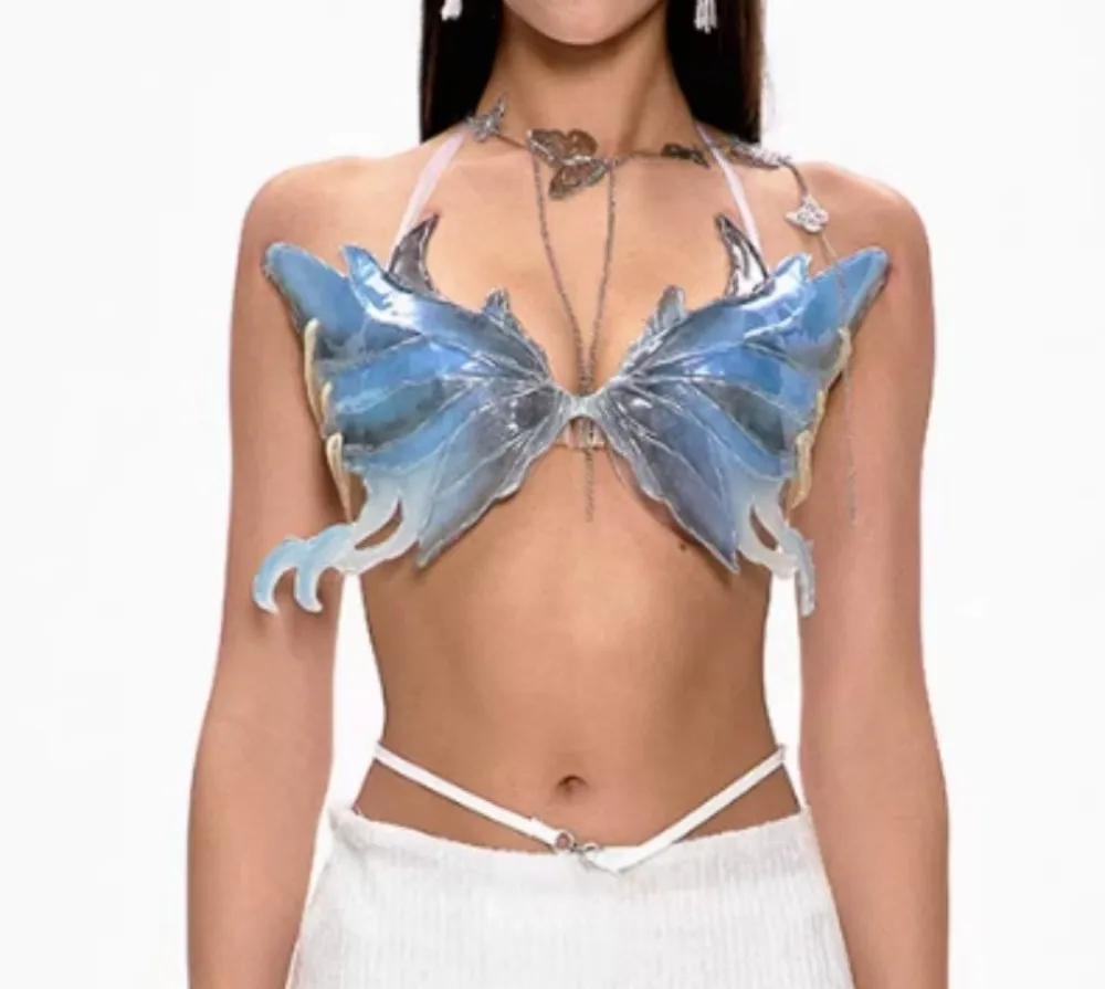 Fée papillon Bikini sirène cristal résine + Silicone soutien-gorge pur fait à la main personnalisable Cosplay Anime vêtements été maillot de bain