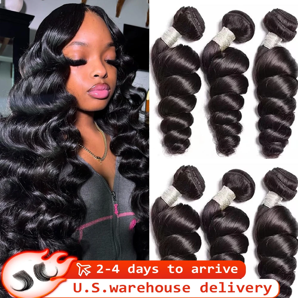 

30-дюймовые свободные пучки человеческих волос с глубокими волнами, 100% бразильские необработанные вьющиеся человеческие волосы, 2/3/4 пучка для женщин, 16А, влажные и волнистые пучки