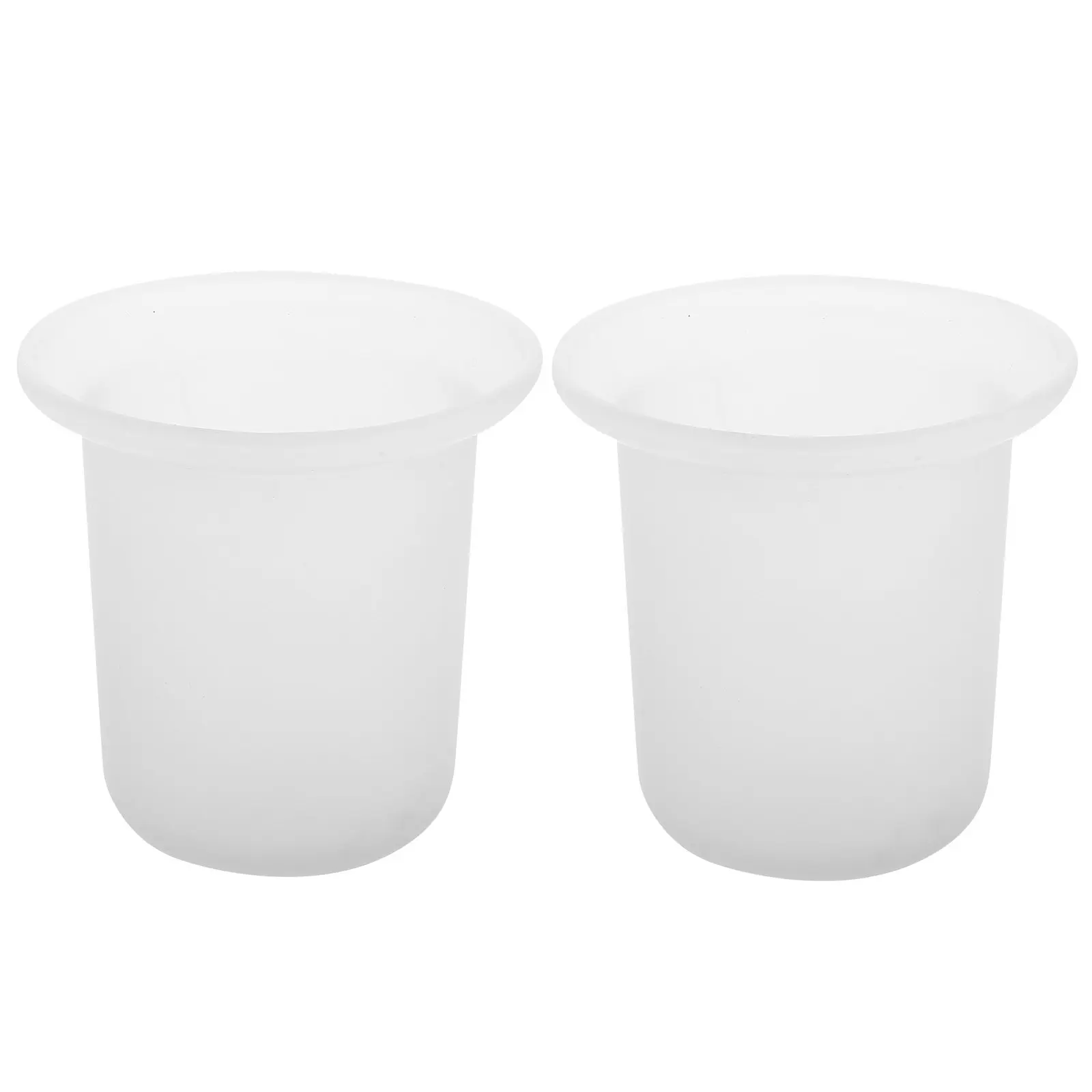 2Pcs Frosted Glass Toilet Brush Holder Set Compact Bathroom Scrubber Cup Non Slip Easy Clean Design for Small Spaces Toilet