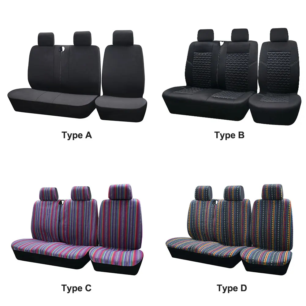 2+1 Van Truck Seat Covers Fit Universal Transporter/Van For Peugeot Boxer 250 For Gazelle 3302 For Sprinter 02 For Citroen Jumpy