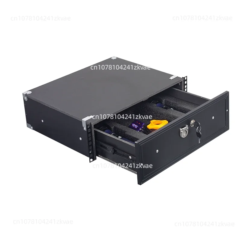 19 inch 2U drawer with lock, suitable for ABS air case, microphone cabinet 3U solid wood microphone receiver, engineering case