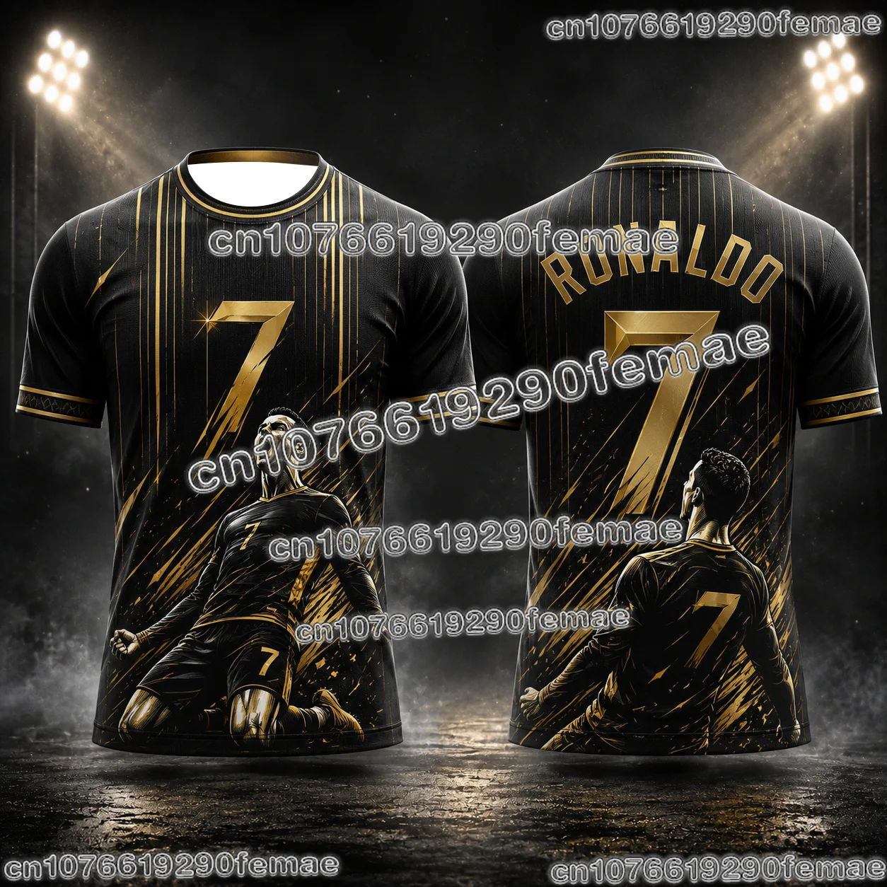 Trendy Men's Cristiano Ronaldo 3D Print Kids Sports T-Shirt Outdoor Summer Breathable Training Top Athletic Wear for Fans