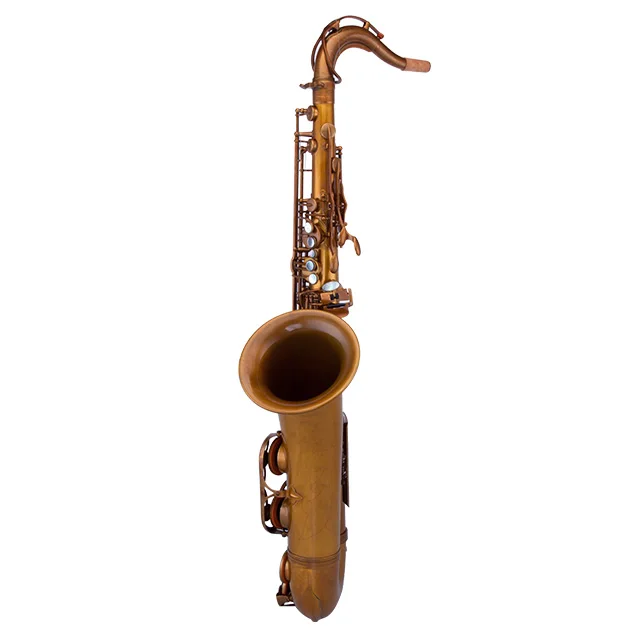 Satin Brass Tenor Saxophone Bb Tone Unlaquered Surface Sax