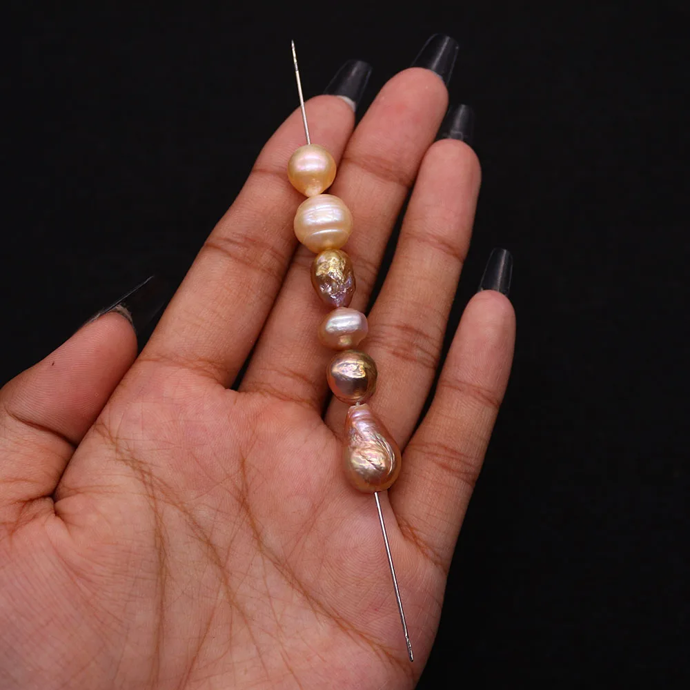 

Natural Freshwater Edison Pearl Irregular Beads Straight Holes Pearl Loose Bead Random Color 5 Pcs DIY Unique Necklace Bracelet