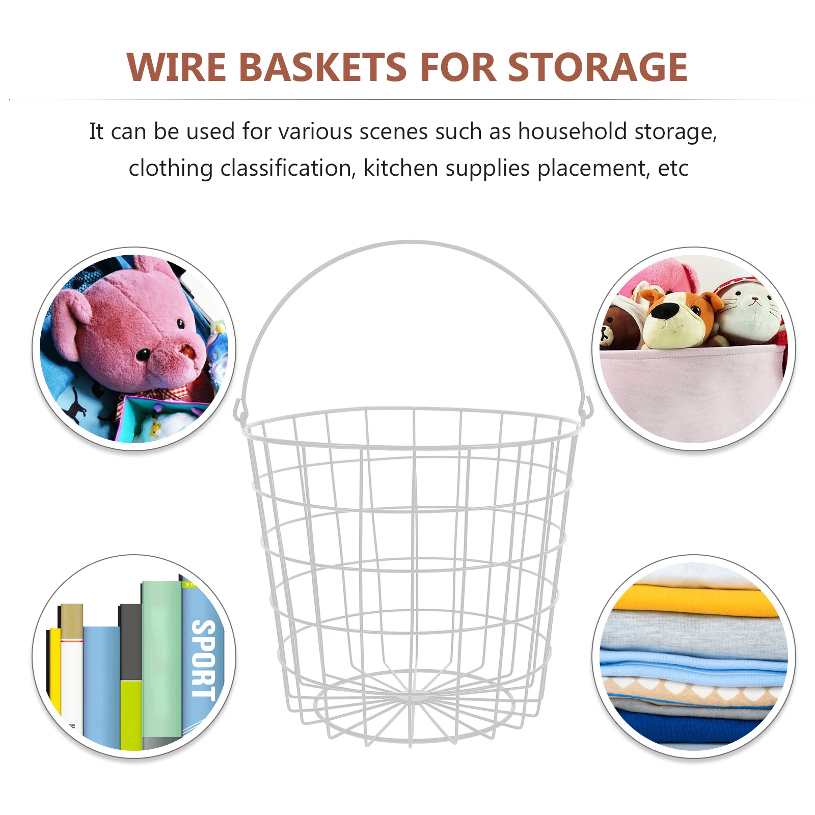 

1pcs Iron Storage Basket Large Capacity Kitchen Countertop Bread Fruit Holder Metal Bread Serving Basket Sundry Organizer