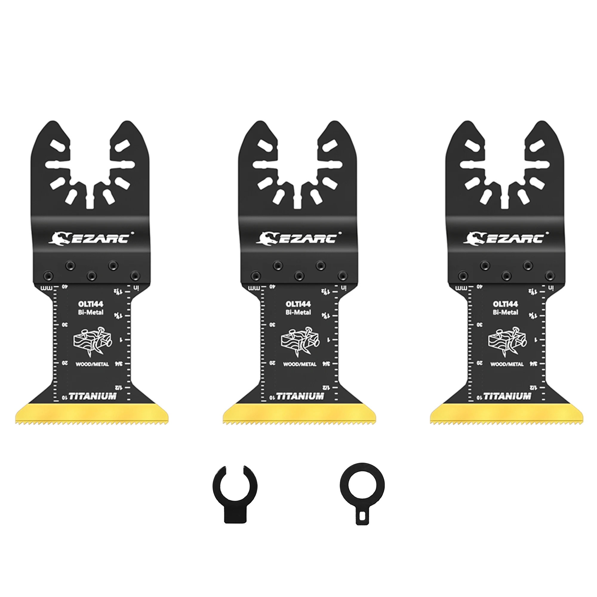 EZARC 3Pcs Titanium Oscillating Multitool Blade Oscillating Multi-Tools Accessories for Wood, Hard Material and Metal Cutting