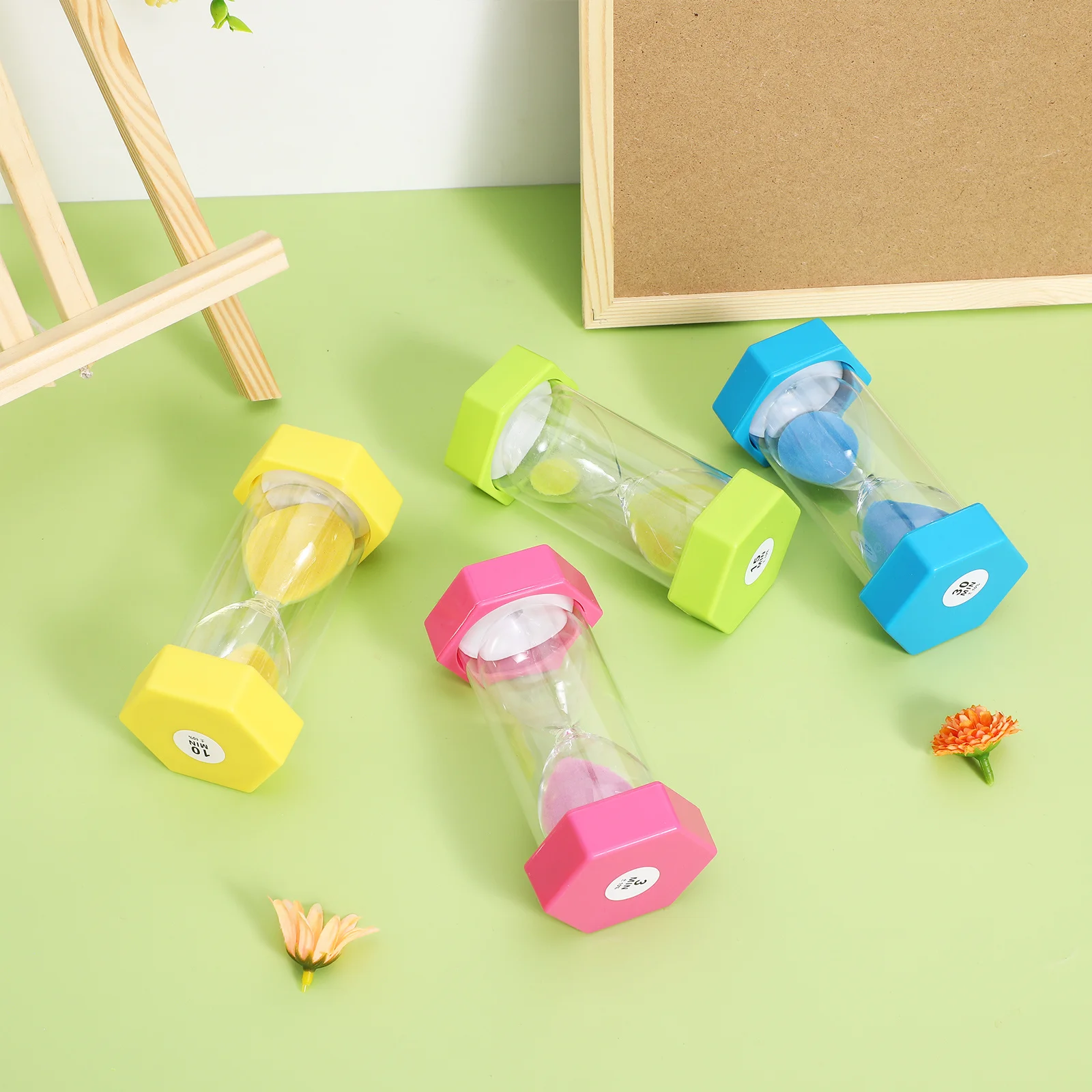 

4Pcs Children Colorful Sand Timers Set 3 10 15 30 Minutes for Classroom Home Office Kids Task Timer Visual Timing Tool