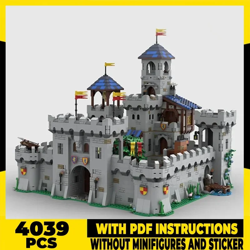 

Medieval Fortress Model Moc Building Bricks Lion Warrior Castle Technology Modular Blocks Gifts Christmas Toys DIY Sets Assembly