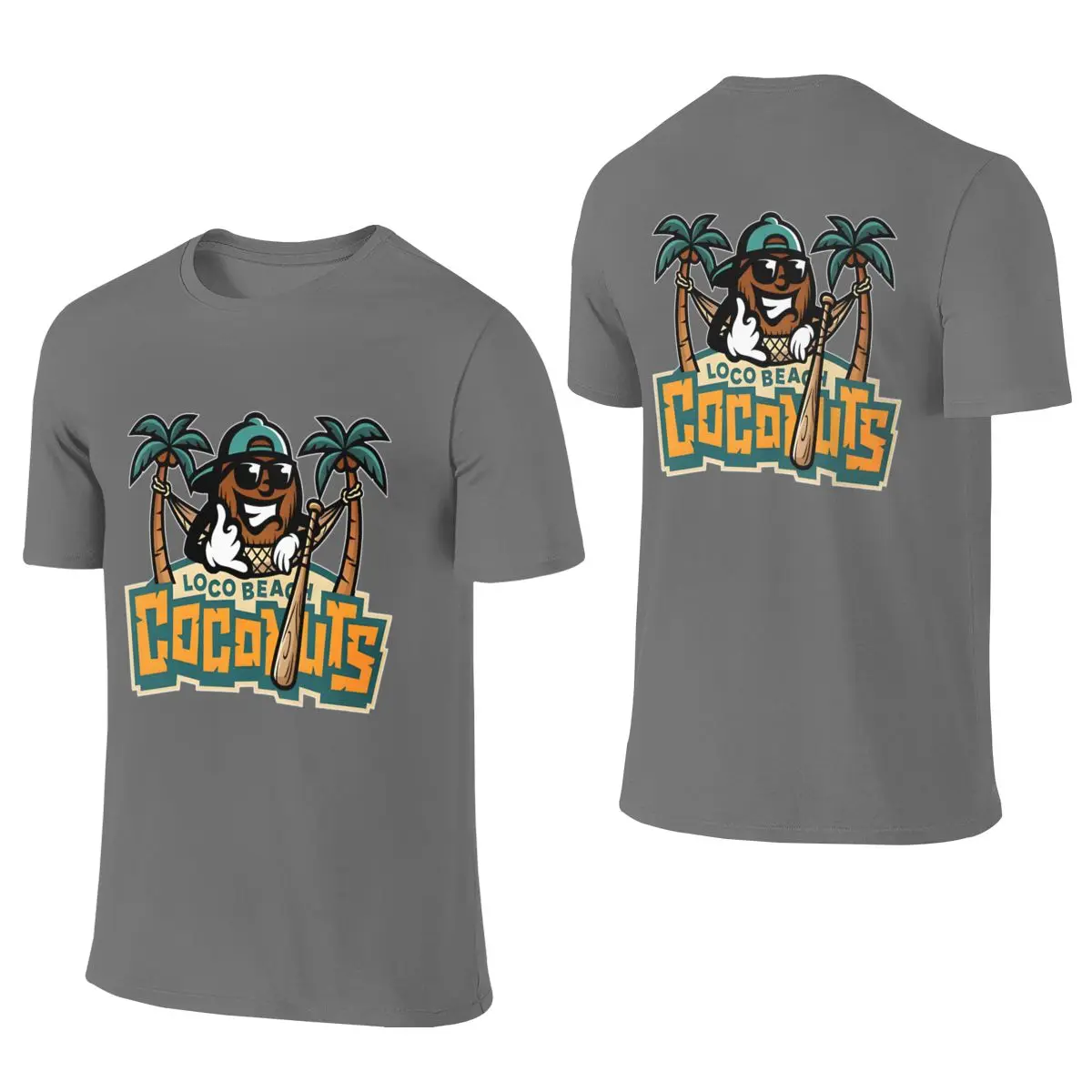 Loco Beach Coconuts Baseball Simple Reversible T-shirt Sweet Girl Girlish Feeling Quick-Drying Basic Tee