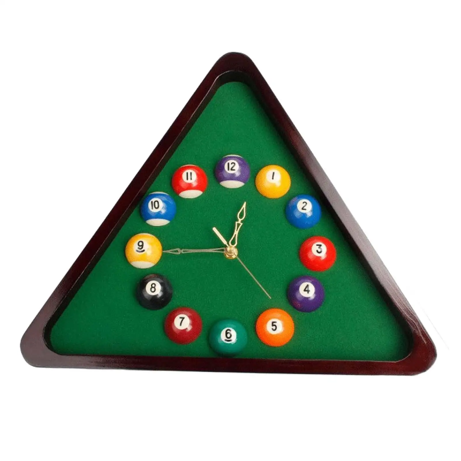 Billiards Theme Wall Clock Wood Frame Decorative Stylish Battery Powered for Guest Room Sturdy Easily Install Multipurpose