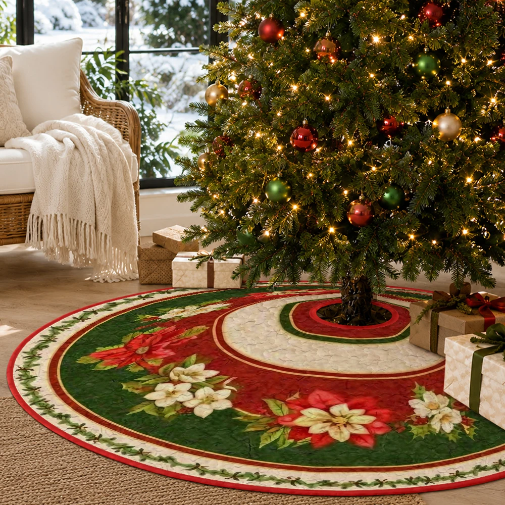 Embroidery Xmas Decorations - 1 unidad de faldón acolchado para