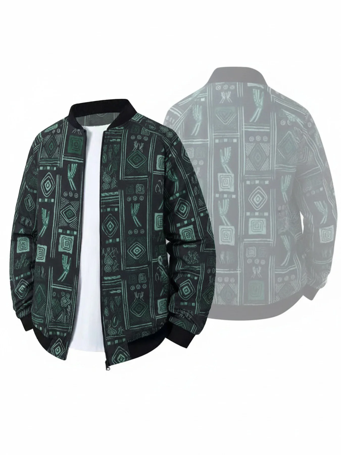

Spring and Autumn New Ethnic Style Jacquard Diamond Men’s Trendy Baseball Jacket with a Cool and Stylish Look