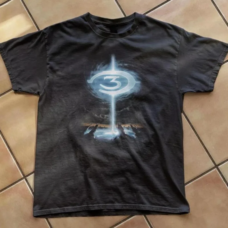 Camiseta Retro con el Logotipo de Halo 3, Camiseta con Estampado de Videojuegos Retro Y2K, Camiseta para Jugadores, Nueva Camiseta Casual de Verano Unisex