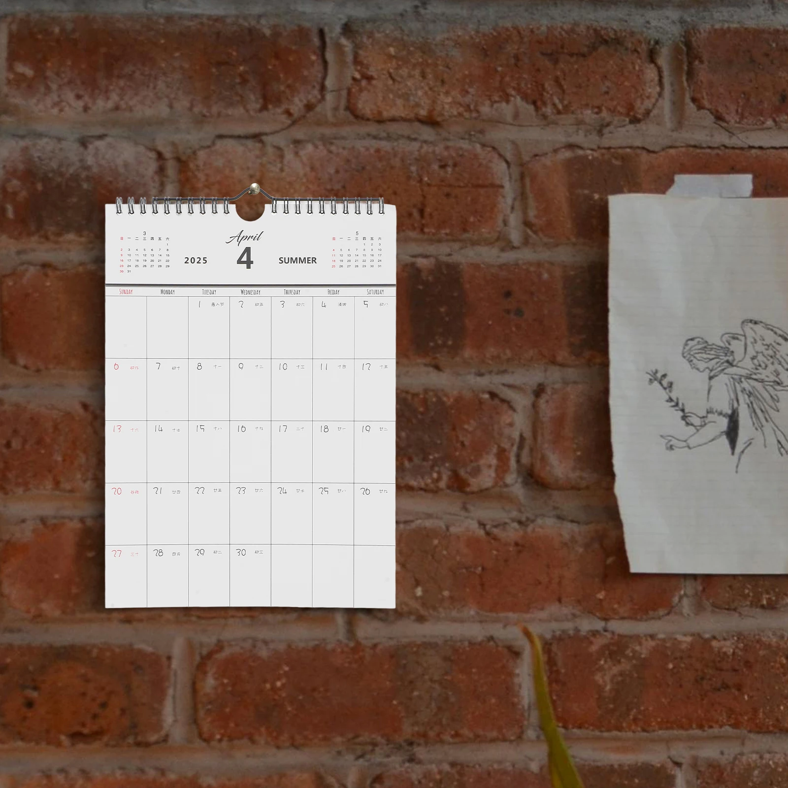 

Wall Mounted Big Simple Anime Brite Paper Office Organizer Aesthetic Yearly Month Layout Multifunctional for Work