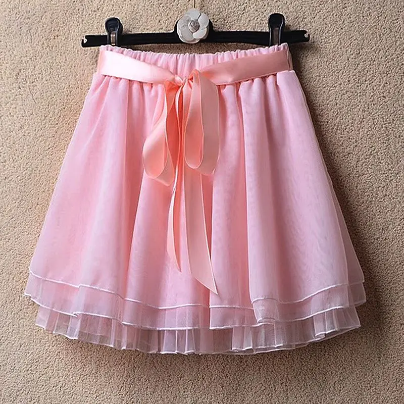 تنورة صيفية بيضاء كاواي موضة 2026 للسيدات تنانير قصيرة من الشيفون بقصة ضيقة تنانير Giris تناسب كل مباراة مرنة عالية الخصر باللون الأسود Faldas #5