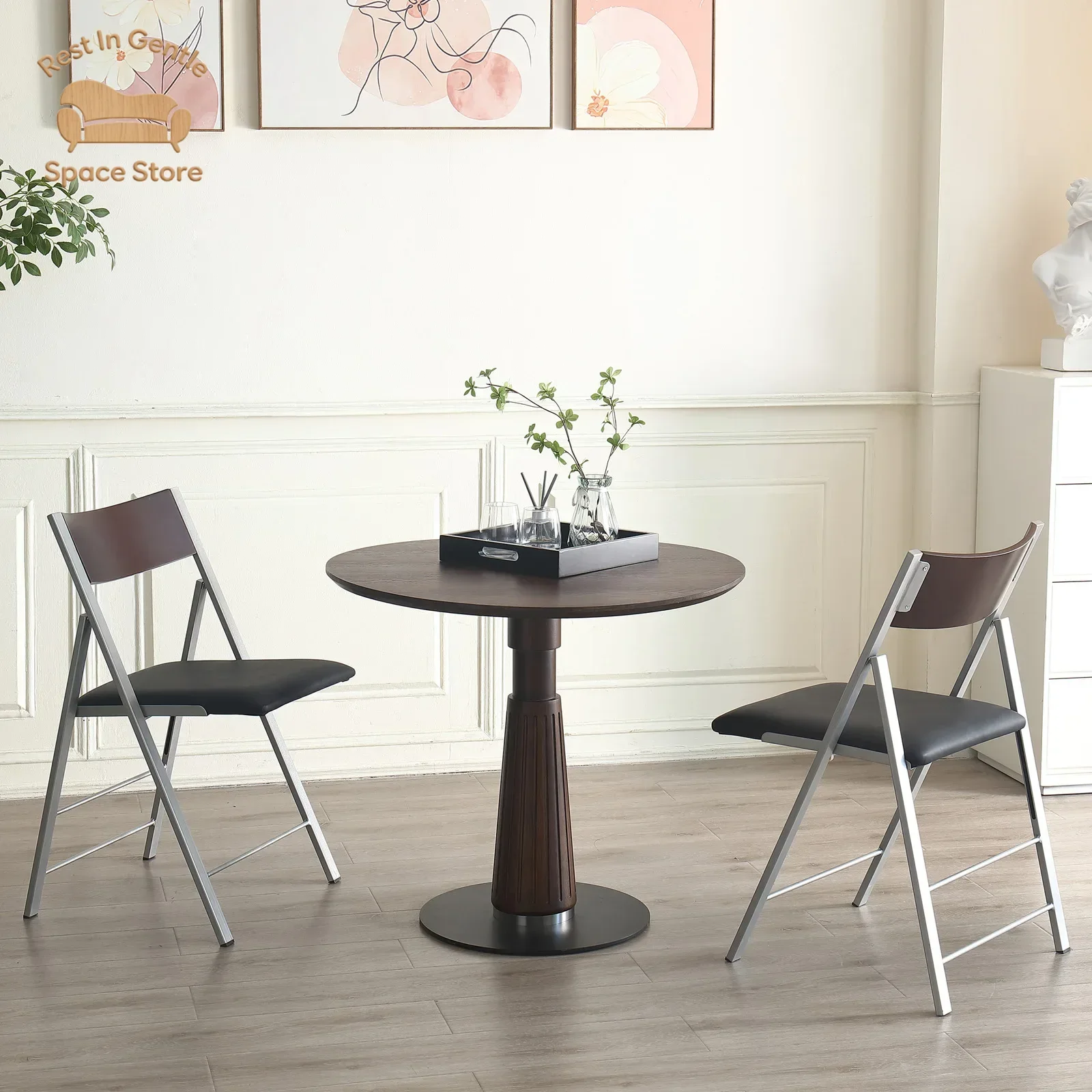 Round Mid-Century Modern Dining Table  Best Choice Products 31.5inSpace-Saving Dinette  Leisure Table for 2 to 4 Person