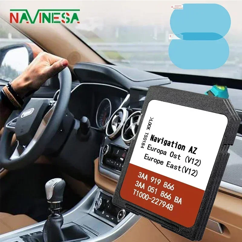 Tarjeta de Navegación RNS315 Ost para Skoda Amundsen Seat Media System 2.1 East EU 3AA919866A para Mapa de Navegación VW con Película Antivaho