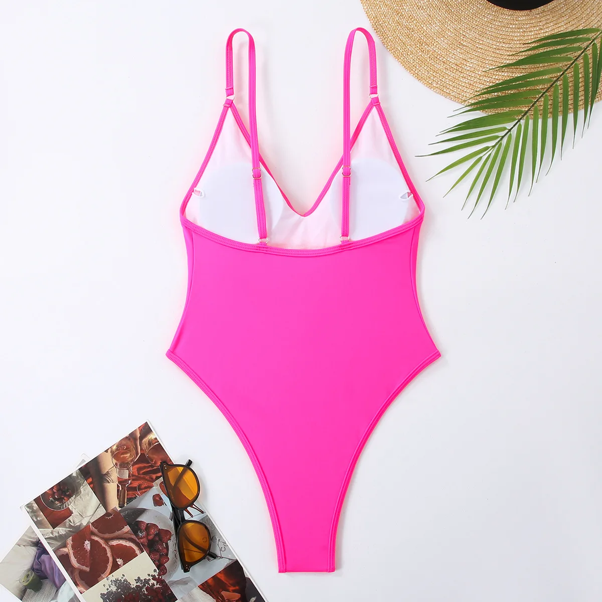 Maillot de bain une pièce, col en v, bretelles réglables, Sexy, serré, nouvelle collection